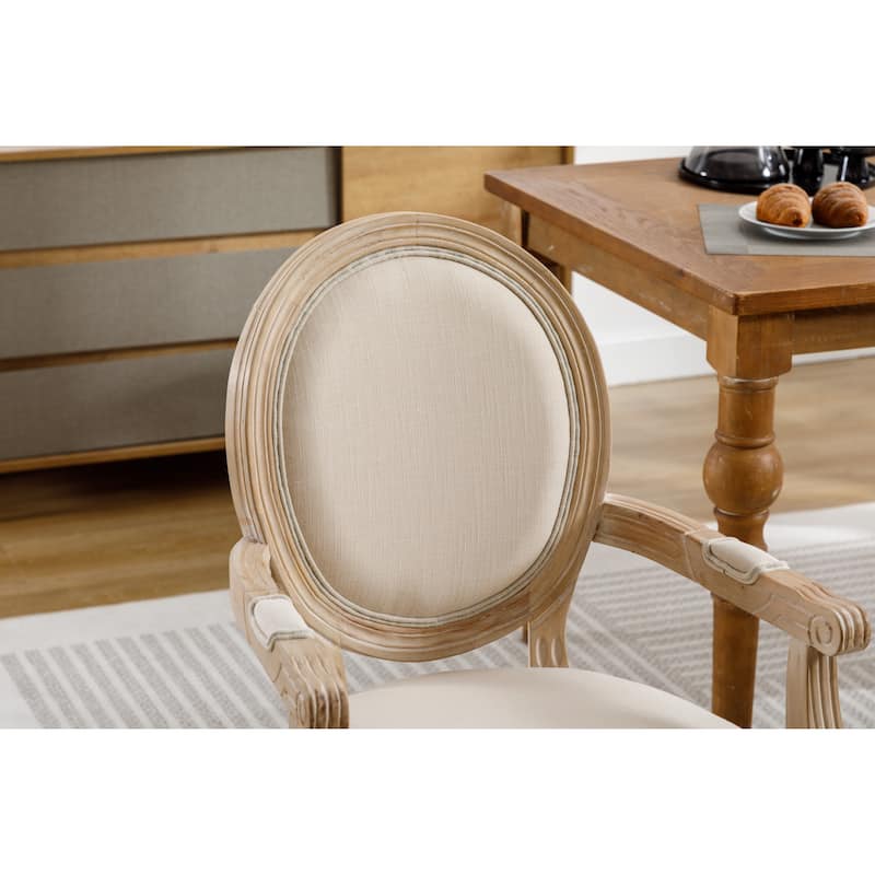 Cream Upholstered Dining Chairs Set of 2, Family Gatherings Conference Chairs, Wooden Dining Chair for Kitchen, Bistro