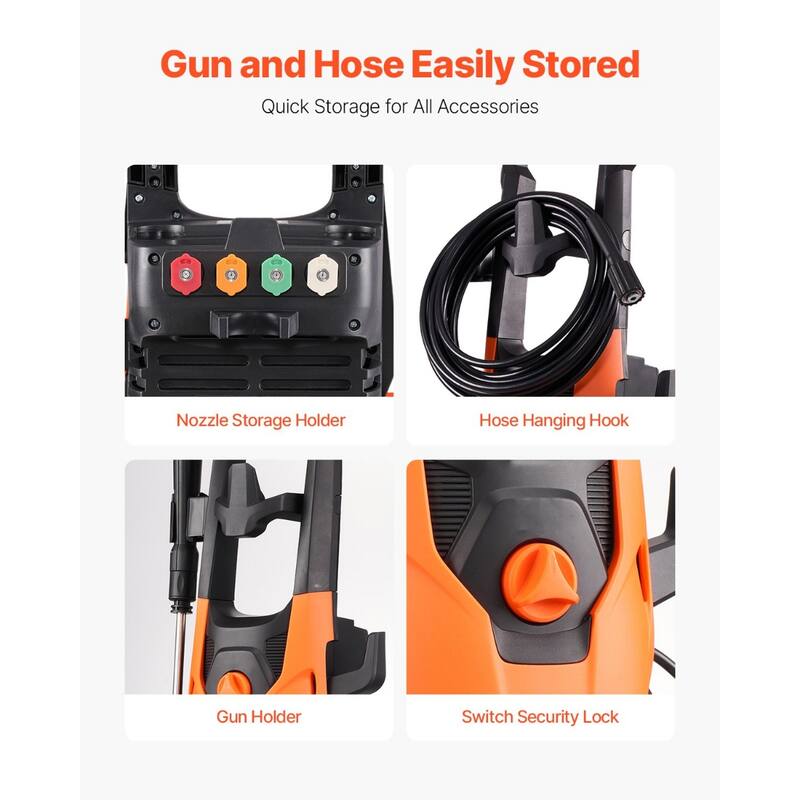 Electric Pressure Washer Max 4200 PSI 2.8 GPM with Nozzles & Foam Cannon - 11.02" x 9.84" x 28.35"
