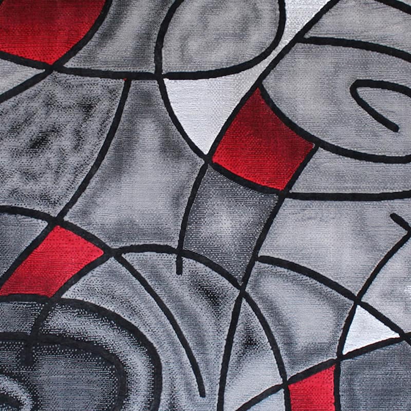 Modern Olefin Accent Area Rug - Abstract Pattern