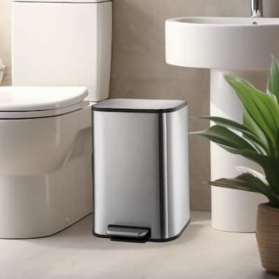 3.2 Gallon / 12 Liter Stainless Steel Bathroom Trash Can