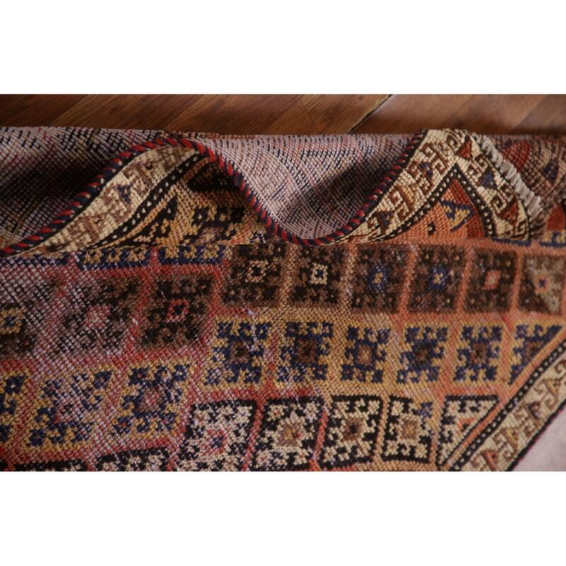 Qashqai Persian Antique Runner Rug Handmade Foyer Wool Carpet - 3'3"x 7'4"