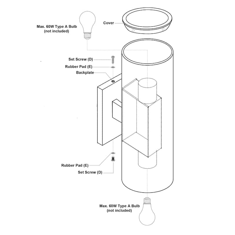 Chiasso 2-Light Modern Outdoor Wall Sconce, Rust-Resistant Aluminum Cylinder Shade, Up Down Lighting, Exterior Lantern