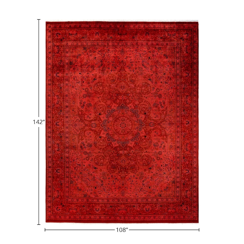 Fine Vibrance, One-of-a-Kind Hand-Knotted Area Rug - Orange, 9' 0" x 11' 10" - 9' 0" x 11' 10"
