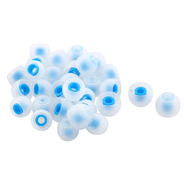 Phone Silicone Headphone Headset Buds Ear Tip Cover White Blue 30 in 1