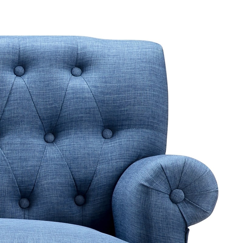 Moser Bay Arete Upholstered Tufted Settee Chesterfield Style Loveseat, Velvet or Linen