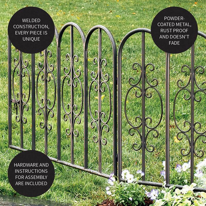 Montebello Iron Garden Fencing, Set of 4