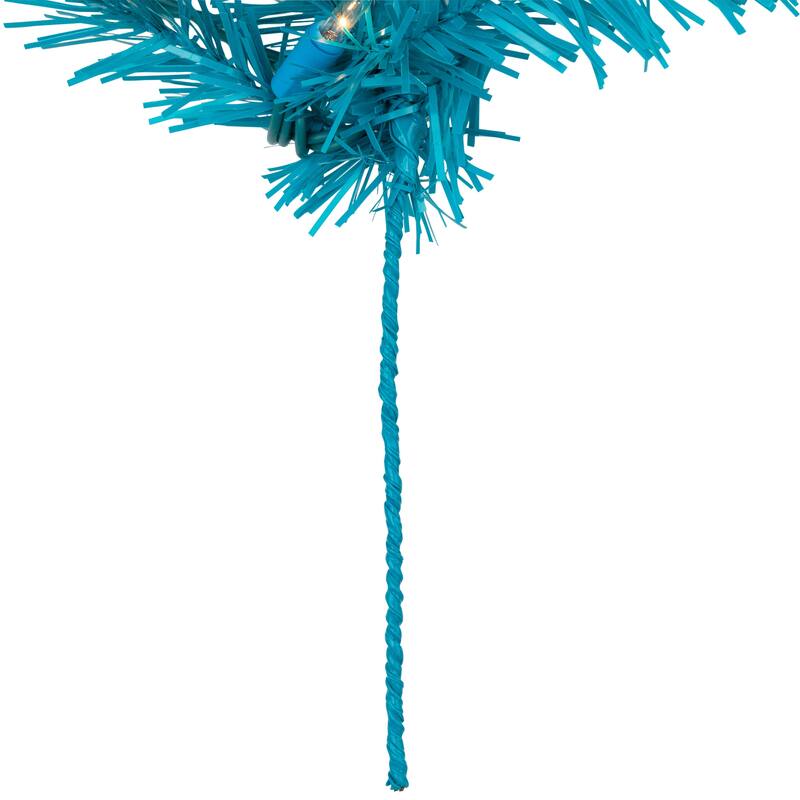Pre-Lit Artificial Pine Christmas Garland - 9' - Turquois Blue - Clear Lights