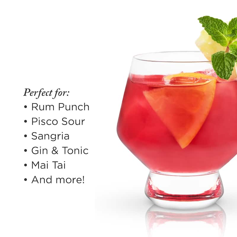 Footed Crystal Punch Cups by Viski - Clear - 3.5" x 3"