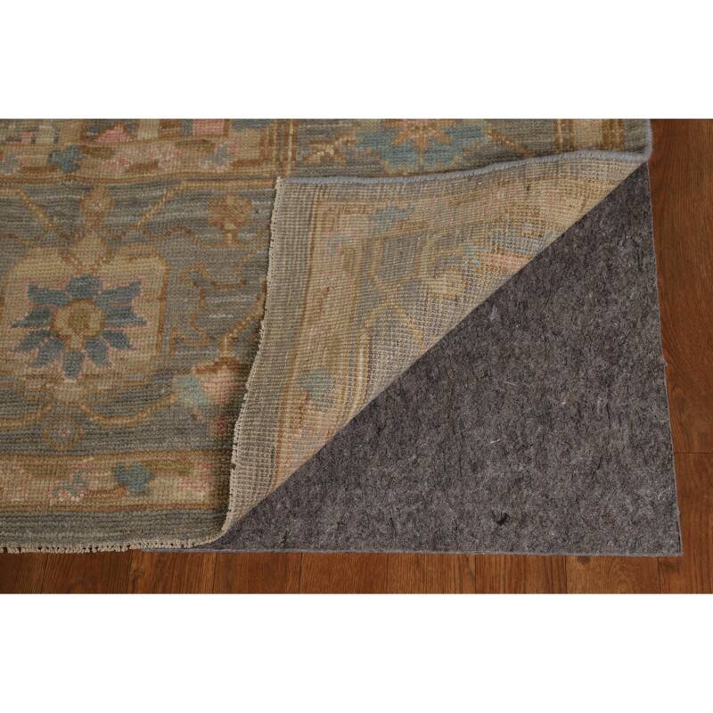 Hand Knotted Oriental 100% Wool Carpet Transitional Medallion Navy Blue & Blues Oushak Area Rug - 9' 9'' X 8' 3''