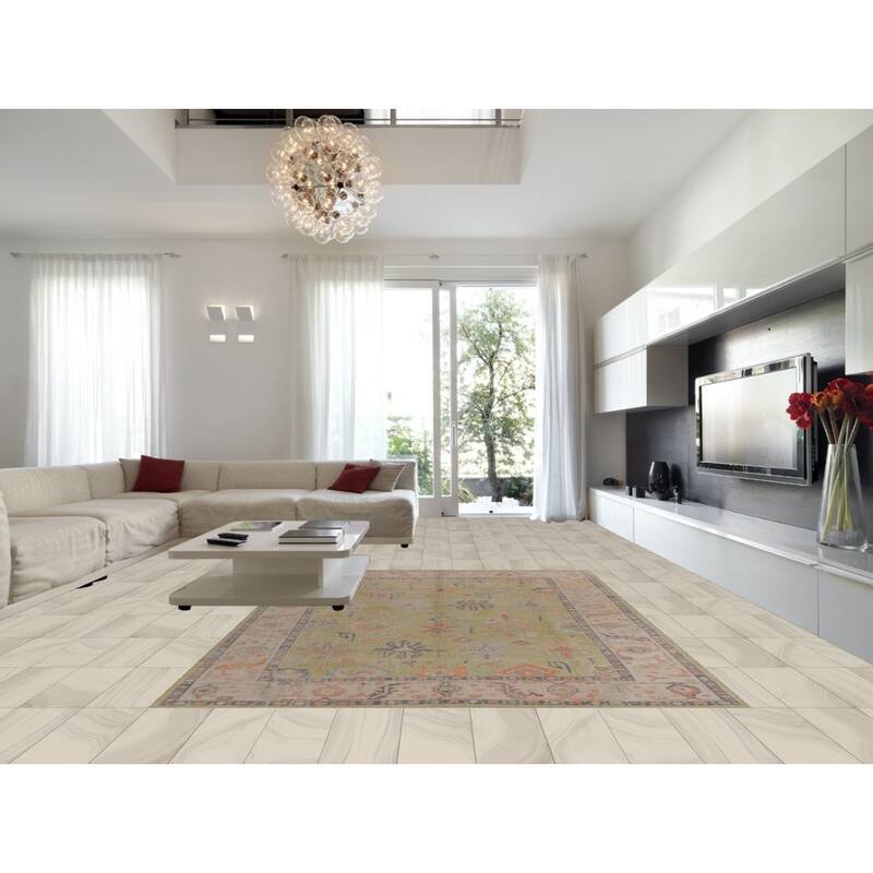 Hand Knotted Oriental 100% Wool Carpet Transitional All-Over Green Oushak Area Rug - 12' 5'' X 8' 10''