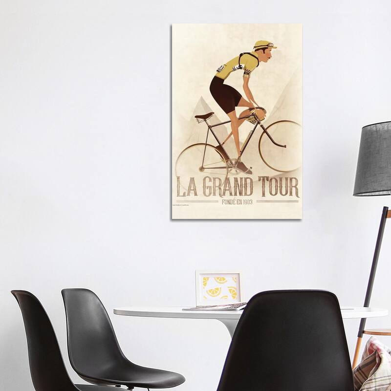 iCanvas "Vintage Tour De France Cyclist" by WyattDesign Canvas Print - 40x26x1.5