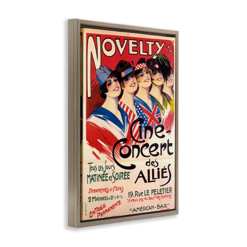 Stupell Vintage Novelty Concert Framed Floater Canvas Wall Art Design By Marcus Jules