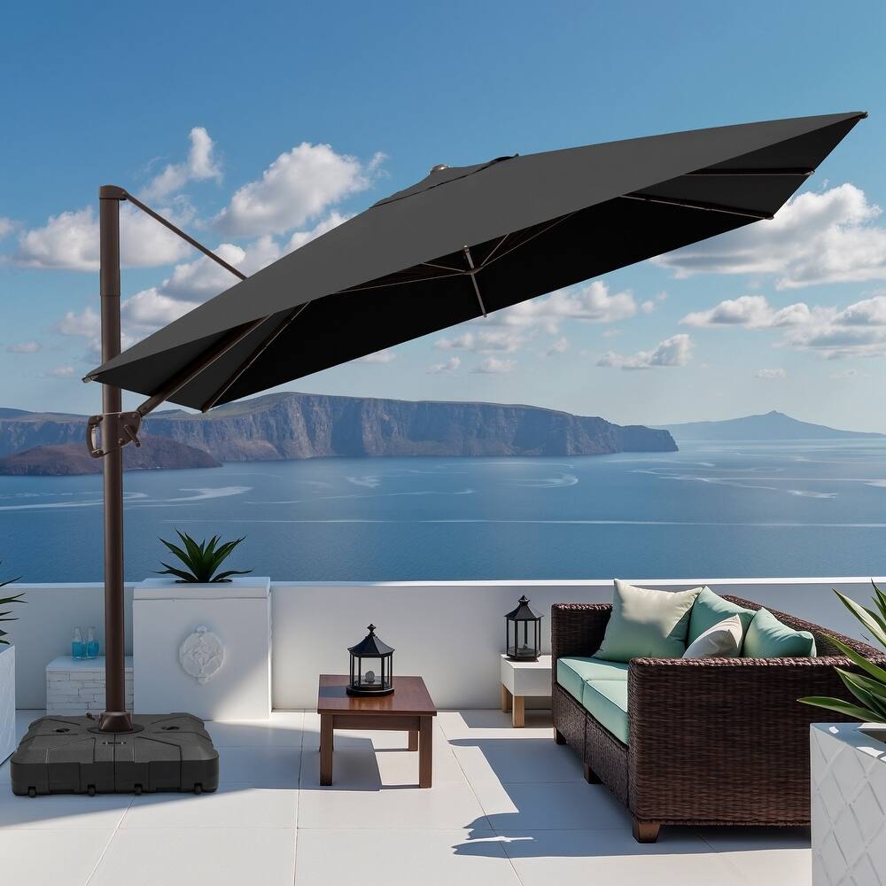 Pellebant 9 FT x 11 FT Outdoor Cantilever-Offset Umbrella with Base Stand