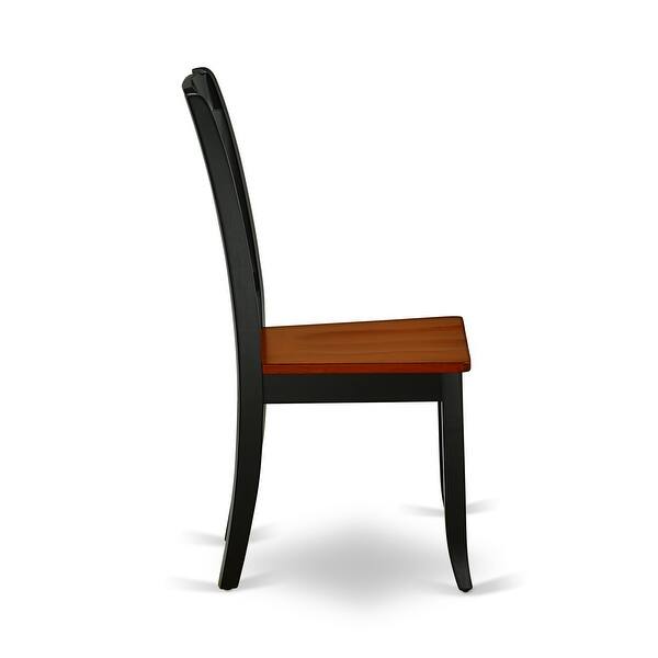 Shop Nfc Bch W Norfolk Dining Chair With Plain Wood Seat In Black And Cherry Finish Set Of 2 Overstock 28181027