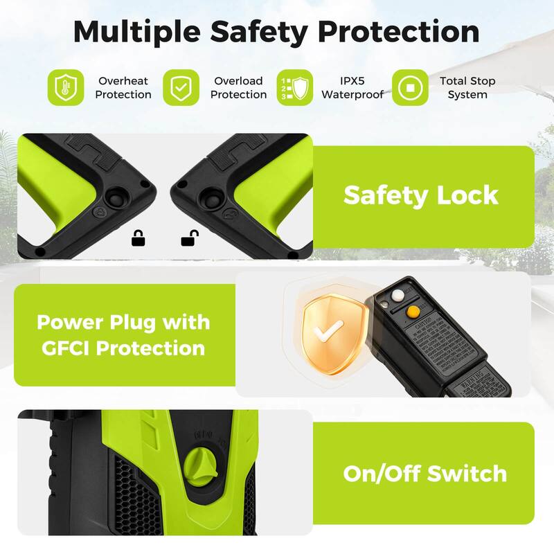 Ironmax Electric Pressure Washer with 4 Nozzles & Soap Bottle Lockable - See Details