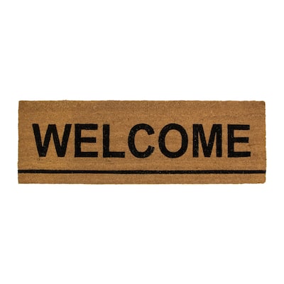 Natural Coir Outdoor Rectangular "Welcome" Doormat 16" x 48" - 48