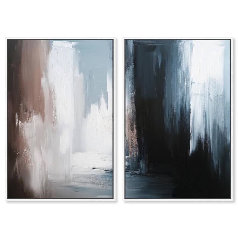 Chiaroscuro Canvas Set of 2 by Art Remedy - 24" x 36" - White