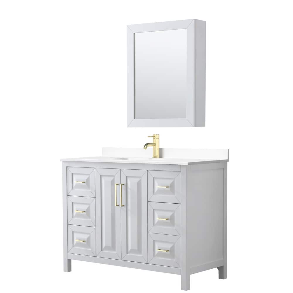 Daria 48 Inch Single Vanity, Cultured Marble Top, Medicine Cabinet