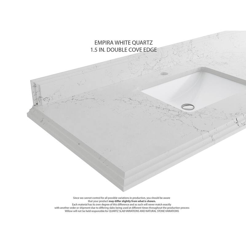 Willow Collections 36 x 22 Charlotte D Right Offset Sink Bathroom Vanity with Countertop