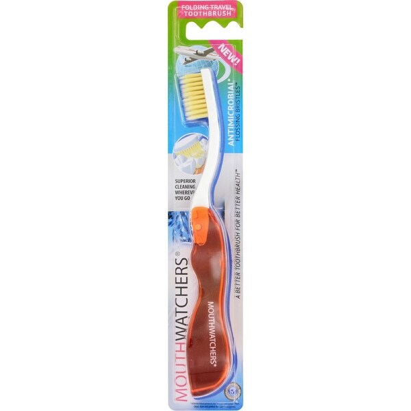 Mouth Watchers Toothbrush - Red - Travel - 1 Count - Case of 5
