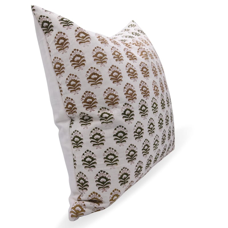 Fabdivine Linen Square Block print pillow Cover