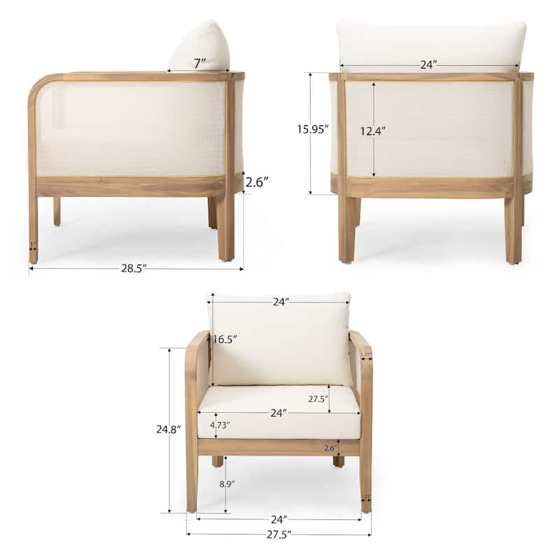 Christopher Knight Home Acacia Outdoor Club Chair Set of 2