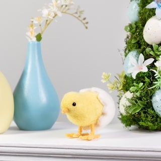 Hatching Egg Baby Spring Chick Easter Figurine - 4.5" - Yellow and White - Bed Bath & Beyond - 42473108