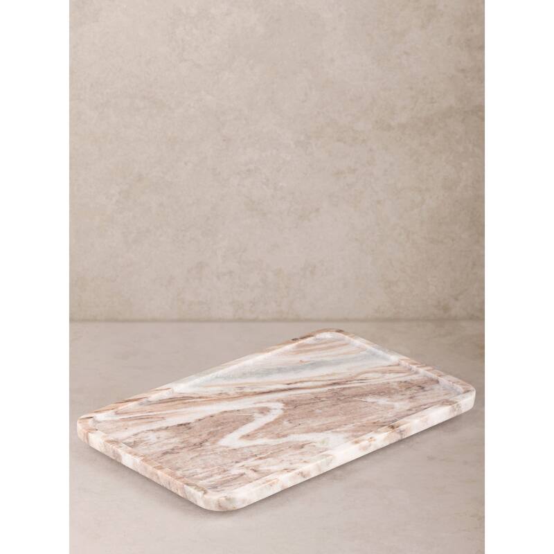 Clover Beige Marble Tray - Large