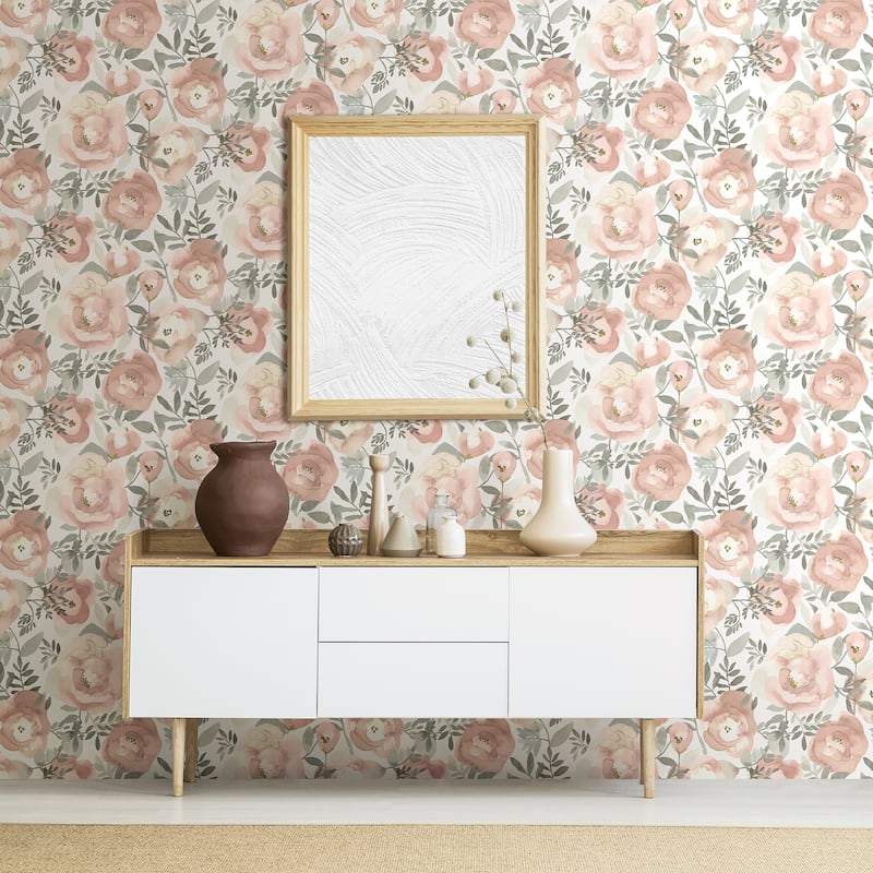 A-Street Prints Orla Rose Floral Wallpaper