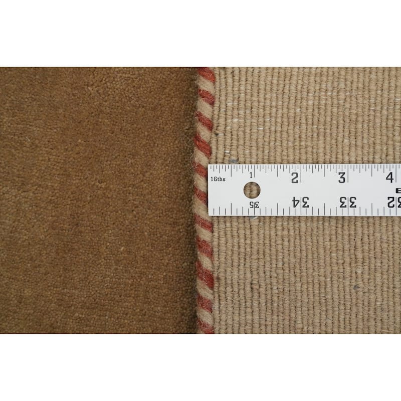 Hand Knotted Oriental 100% Wool Carpet Tribal Animal Pictorial Brown Gabbeh Area Rug - 8' 1'' X 7' 11''
