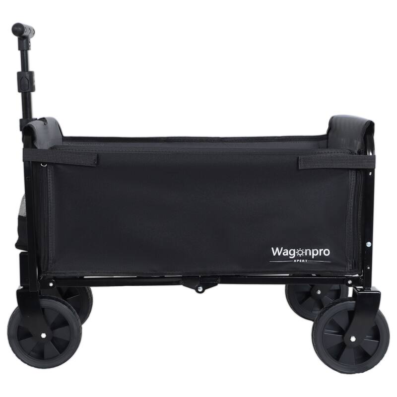 All-in-One Convertible Folding Wagon with Bench Seat, Storage & Dog Tether - Heavy-Duty Utility Cart