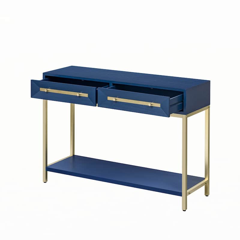 Entryway Console Table with Two Drawers,Navy