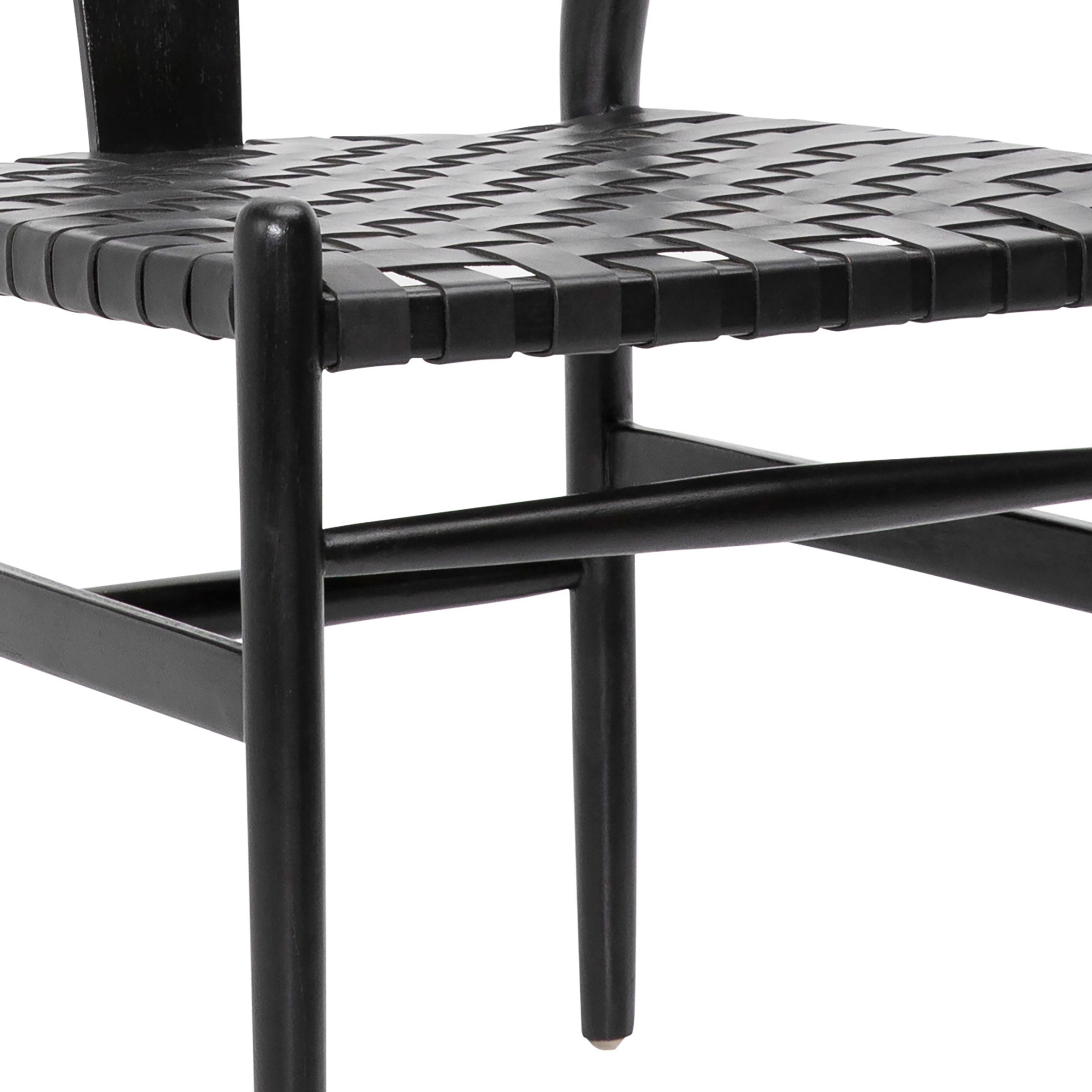 Bunker Leather and Teak Dining Chair - Bed Bath & Beyond - 40109237