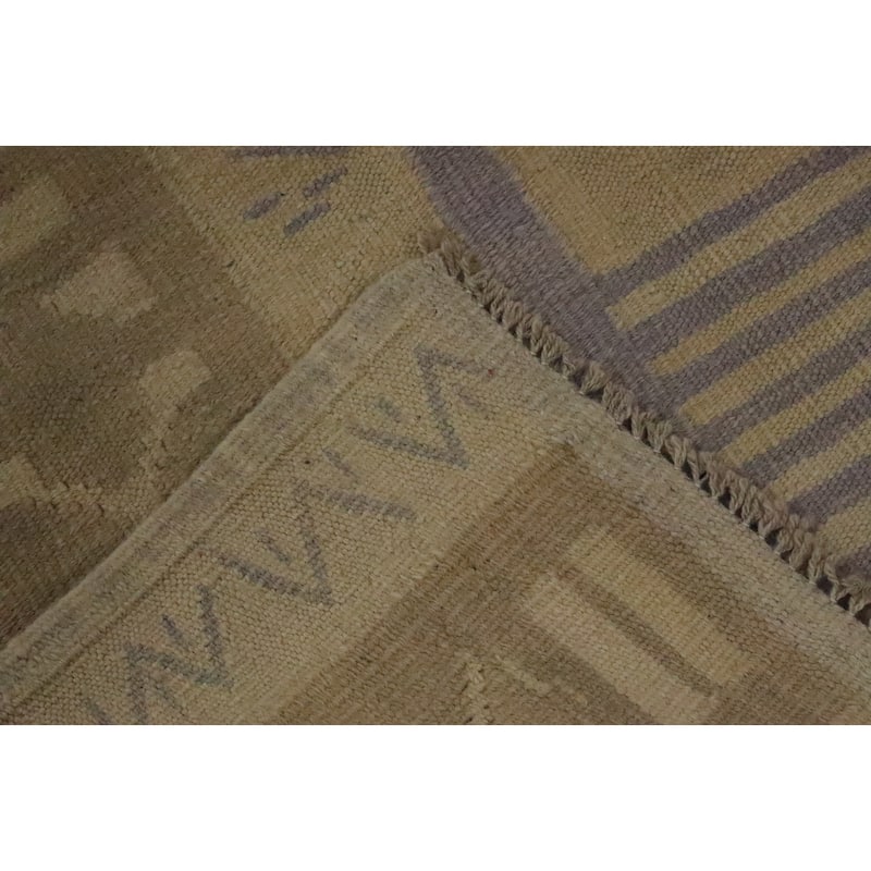 Hand Woven Oriental 100% Wool Carpet Southwestern Tribal Beige & Ivories Kilim Area Rug - 6' 6'' X 4' 9''