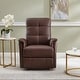preview thumbnail 1 of 7, Hydeline Logan Power Headrest Top Grain Leather Recliner Chair Raisin Brown