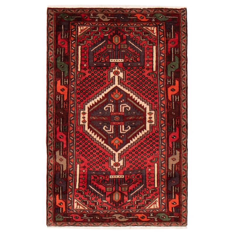 ECARPETGALLERY Hand-knotted Andelz Red Wool Rug - 3'5 x 5'4 - Red - 3'5 x 5'4