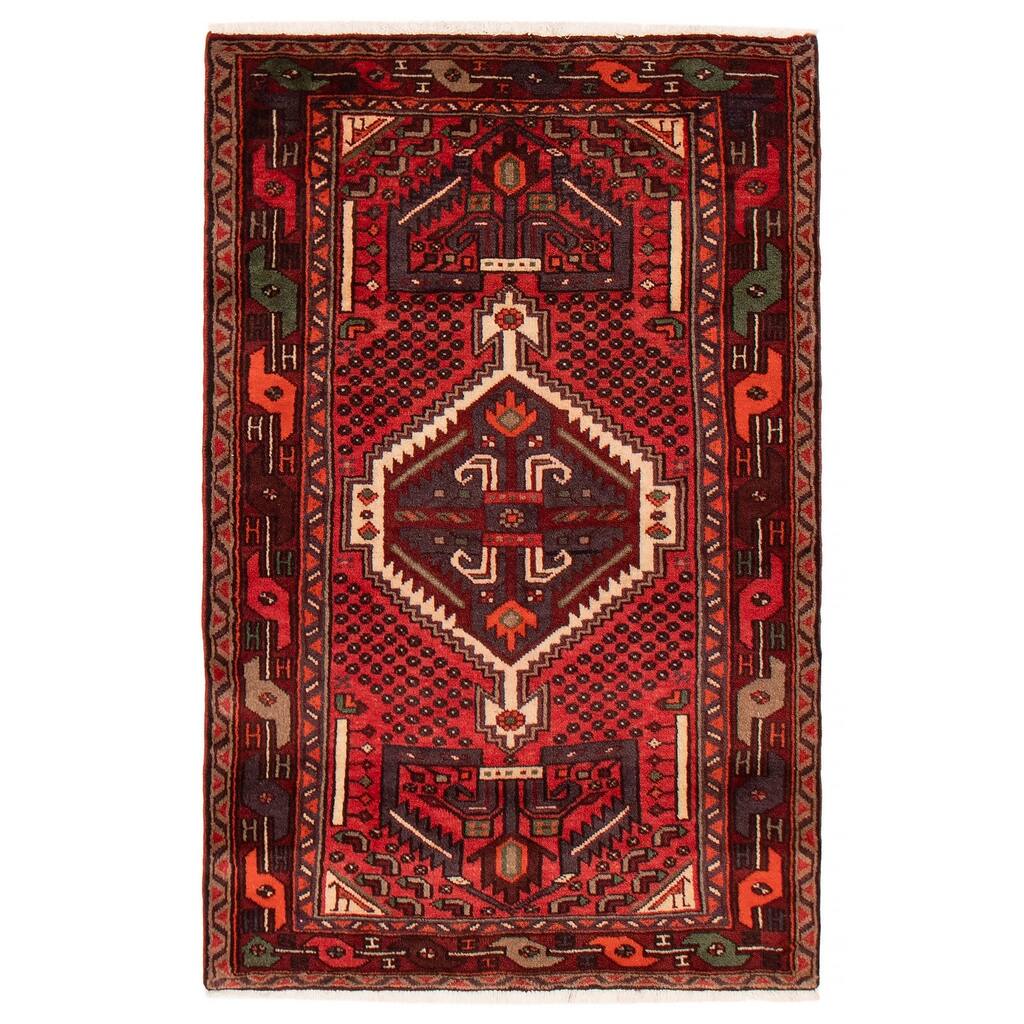 ECARPETGALLERY Hand-knotted Andelz Red Wool Rug - 3'5 x 5'4