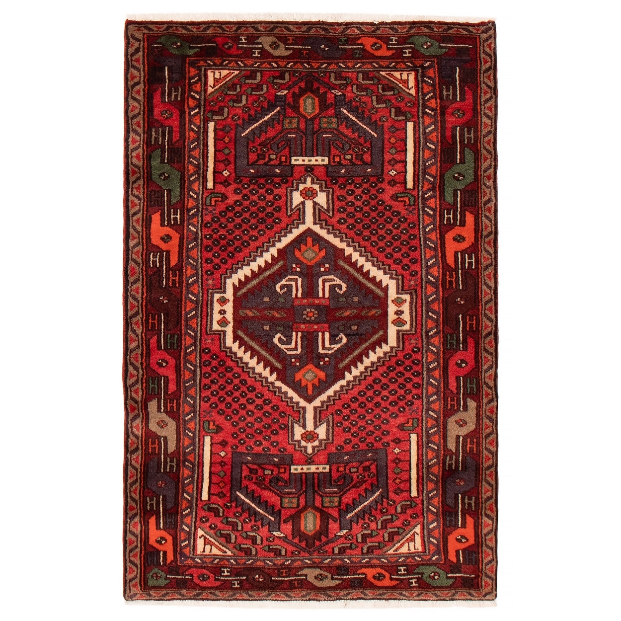 ECARPETGALLERY Hand-knotted Andelz Red Wool Rug - 3'5 x 5'4