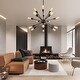 preview thumbnail 11 of 12, 18-Light Industrial Modern Metal Black Sputnik Chandelier