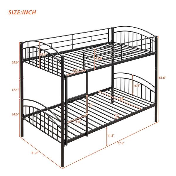 Twin Over Twin Metal Bunk Bed Ideal for Kids Rooms and Guest Spaces