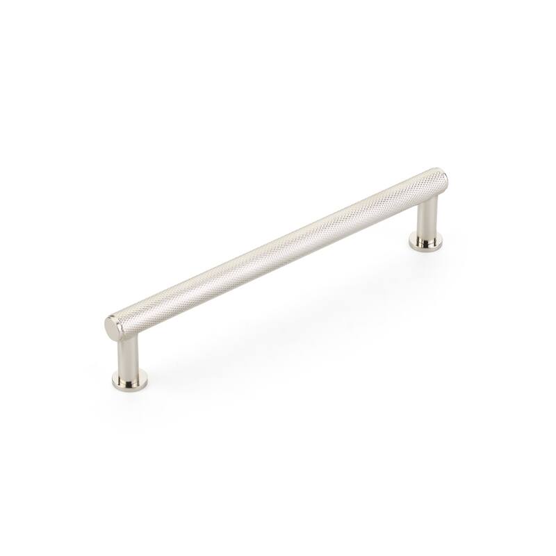 Schaub and Company Pub House 6" Center to Center Knurled Handle Solid - Polished Nickel
