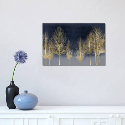 iCanvas "Gold Forest On Blue" by Kate Bennett Canvas Print