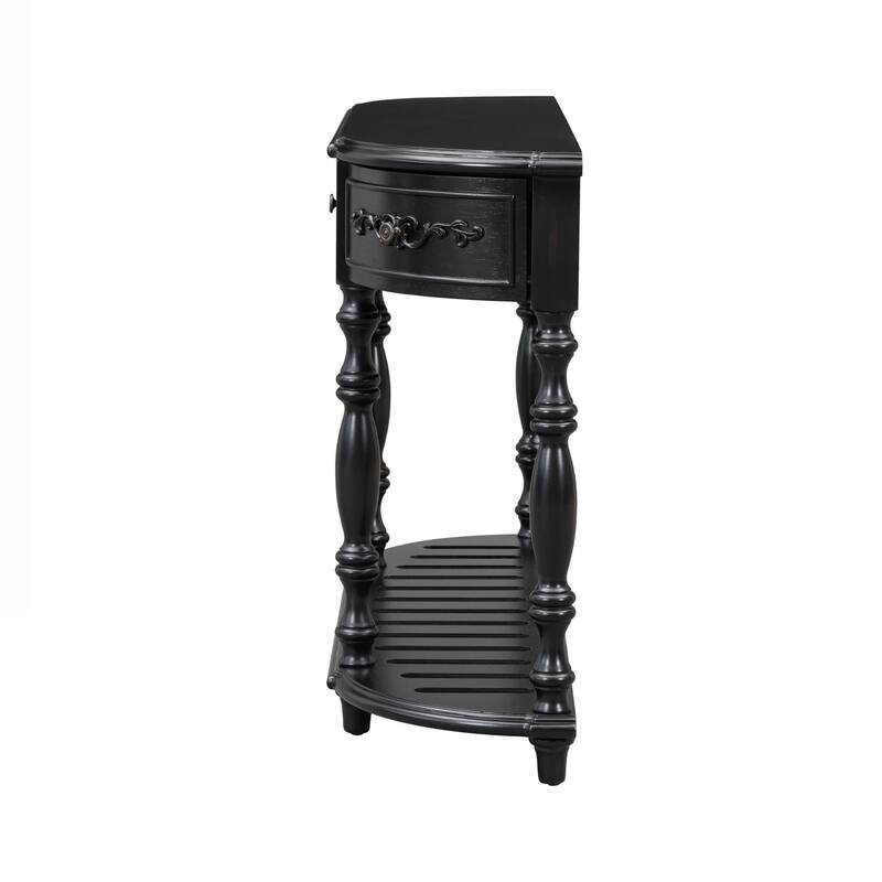 Modern and Contemporary Curved Console Table Sofa Table Entryway Table for Hallway Living Room with 4 Drawers and 1 Shelf