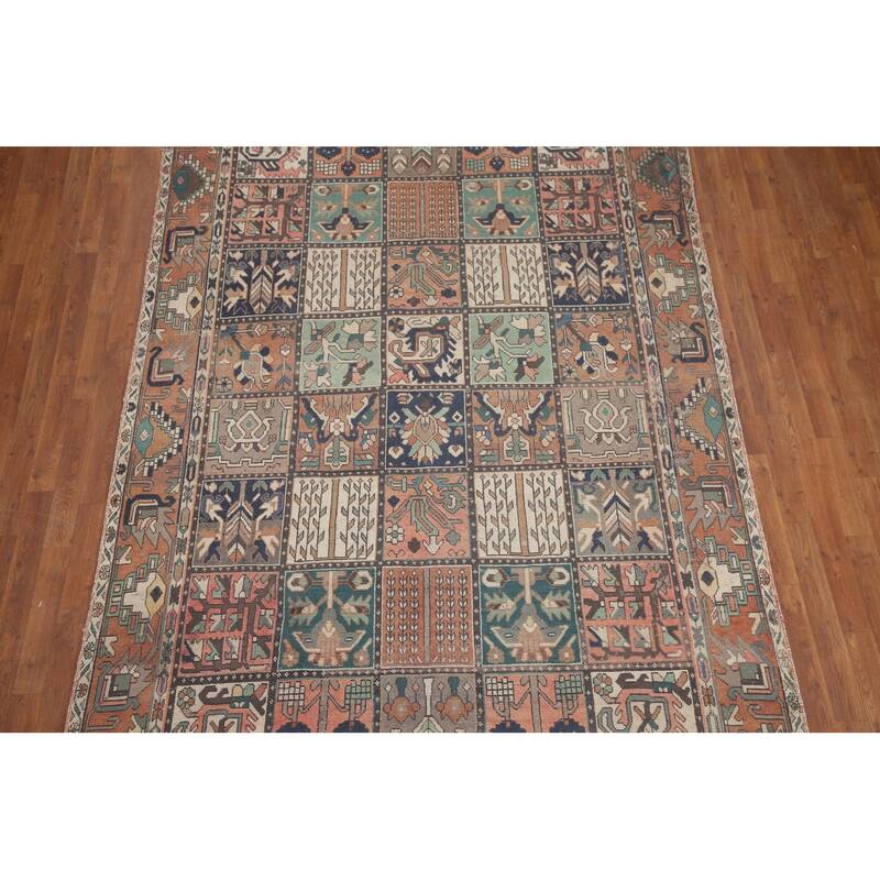 Hand Knotted Oriental 100% Wool Carpet Traditional Garden Design Multi-Colored Bakhtiari Area Rug - 10' 5'' X 6' 8''