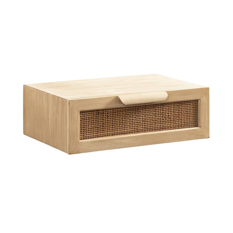 Kate and Laurel Ori Floating Side Table Rattan