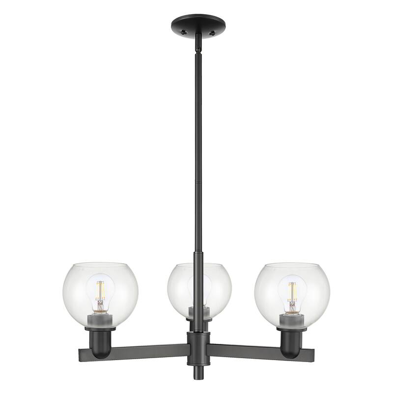 Innovations Lighting Endless Possibilities Arcadia - Athens - 3 Light 28" Stem Hung Chandelier - Clear/Matte Black
