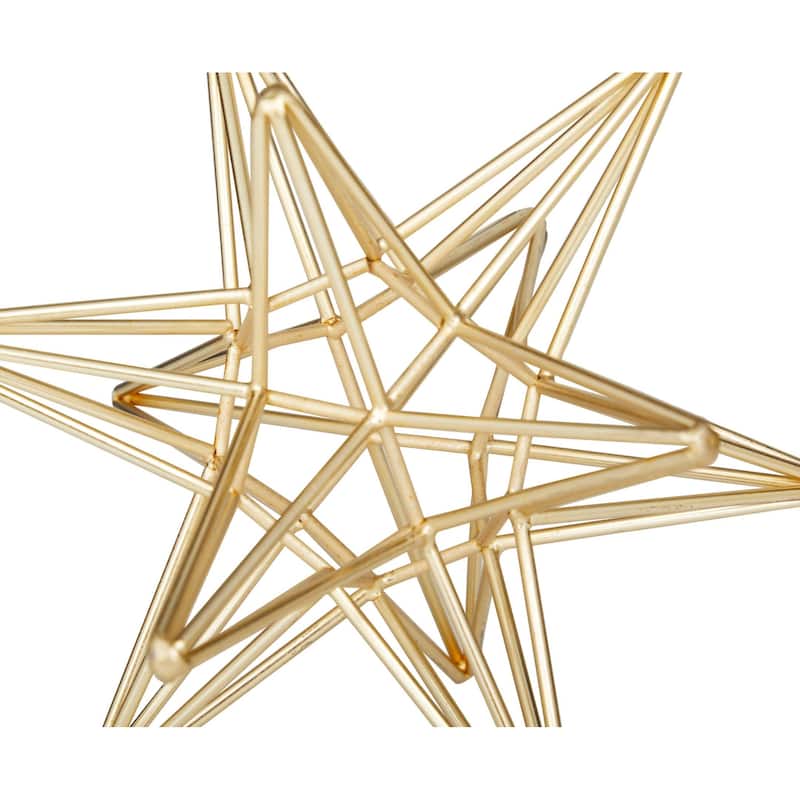Metal Star Sculpture - Set of 3 Gold - CosmoLiving by Cosmopolitan
