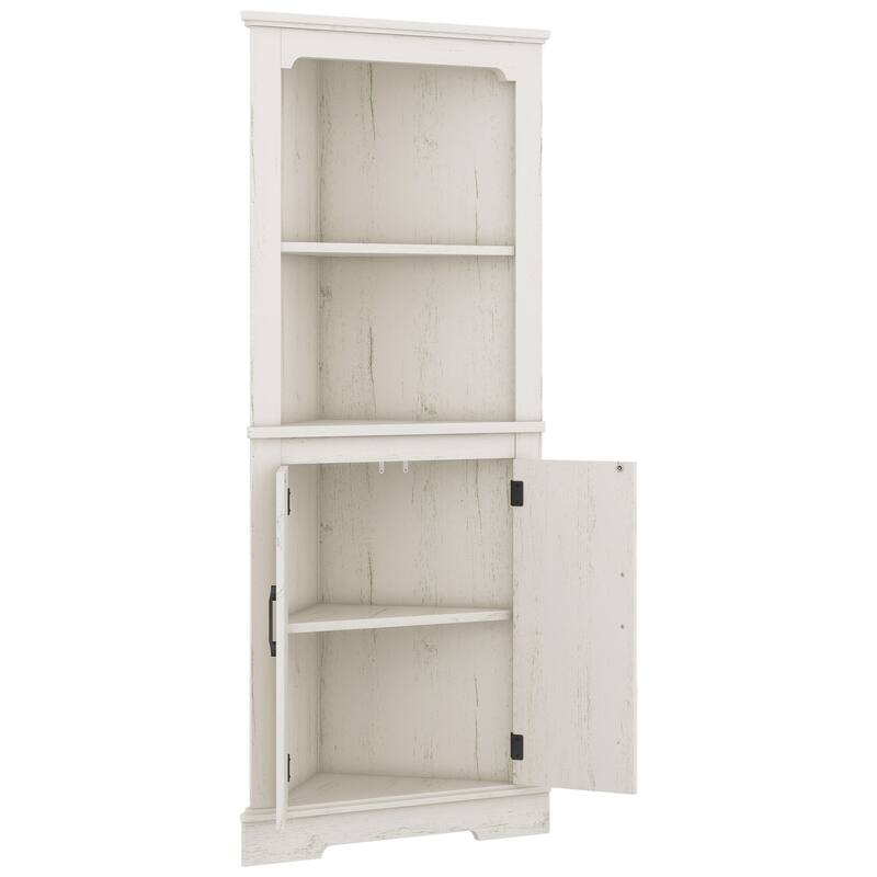 GDFStudio - Kimberly Tall Corner Cabinet with Space-Saving Storage Cabinet for yours house