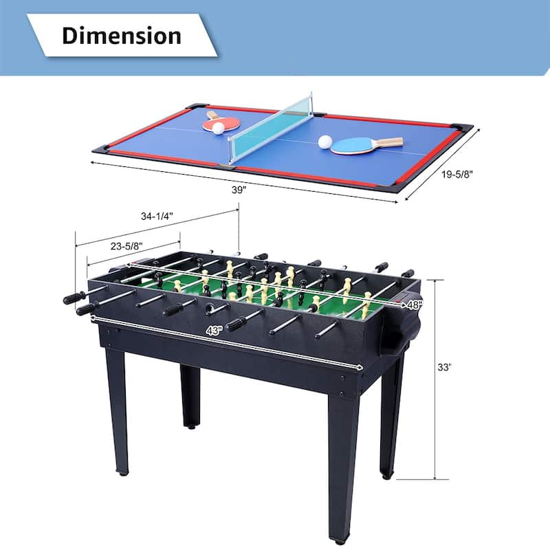 5-in-1 Multi-Game Table, 43" Sports Arcade Games with Accessories - 43"W