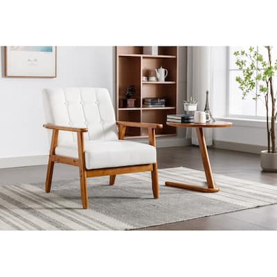 Modern Linen Accent chair Armchair with Solid Frame